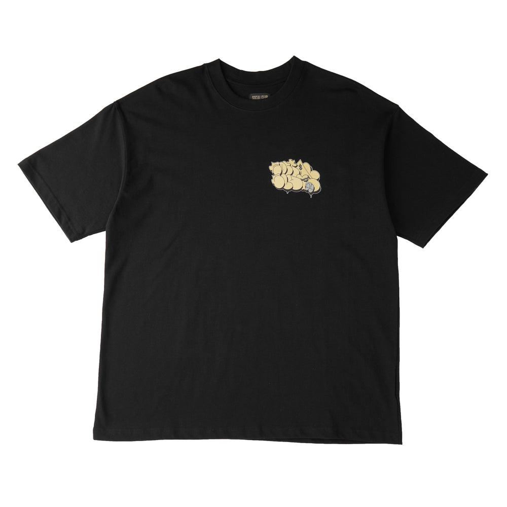 Social Club x Skiny Skimask - Heavyweight S/S T Shirt (Black)