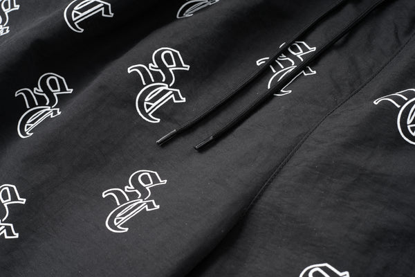 'SC' Monogram Nylon Shorts (Black)