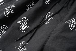 'SC' Monogram Nylon Shorts (Black)