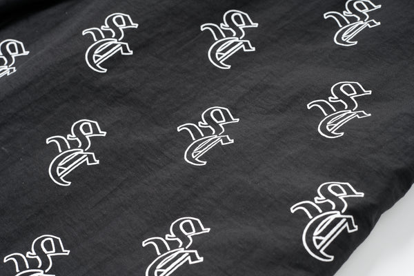 'SC' Monogram Nylon Shorts (Black)
