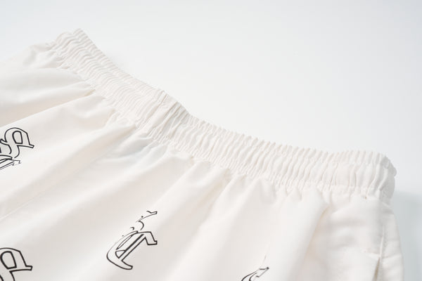 'SC' Monogram Nylon Shorts (Sand)