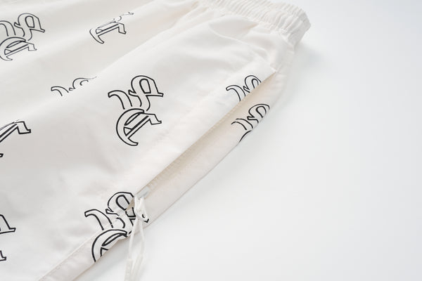 'SC' Monogram Nylon Shorts (Sand)