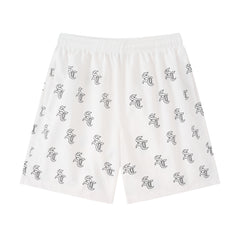'SC' Monogram Nylon Shorts (Sand)