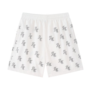 'SC' Monogram Nylon Shorts (Sand)