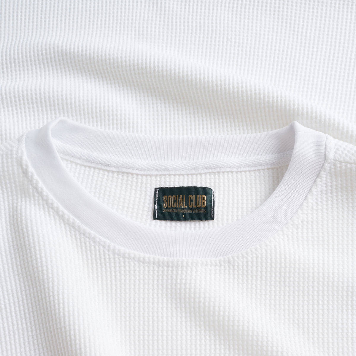 Waffle L/S Tee - White