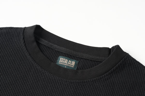 Waffle L/S Tee - Black