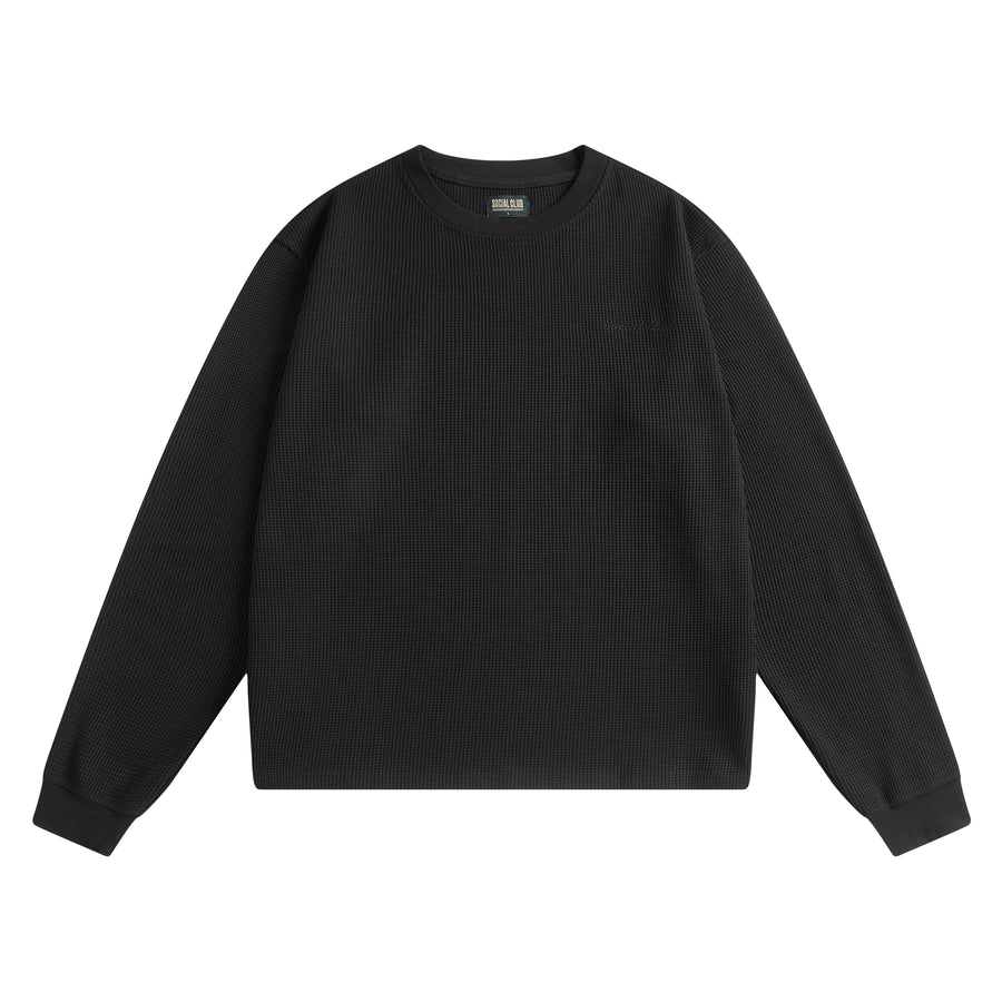 Waffle L/S Tee - Black