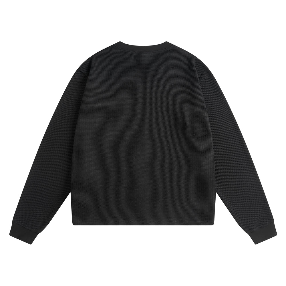 Waffle L/S Tee - Black
