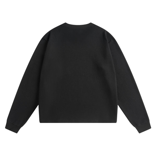 Waffle L/S Tee - Black
