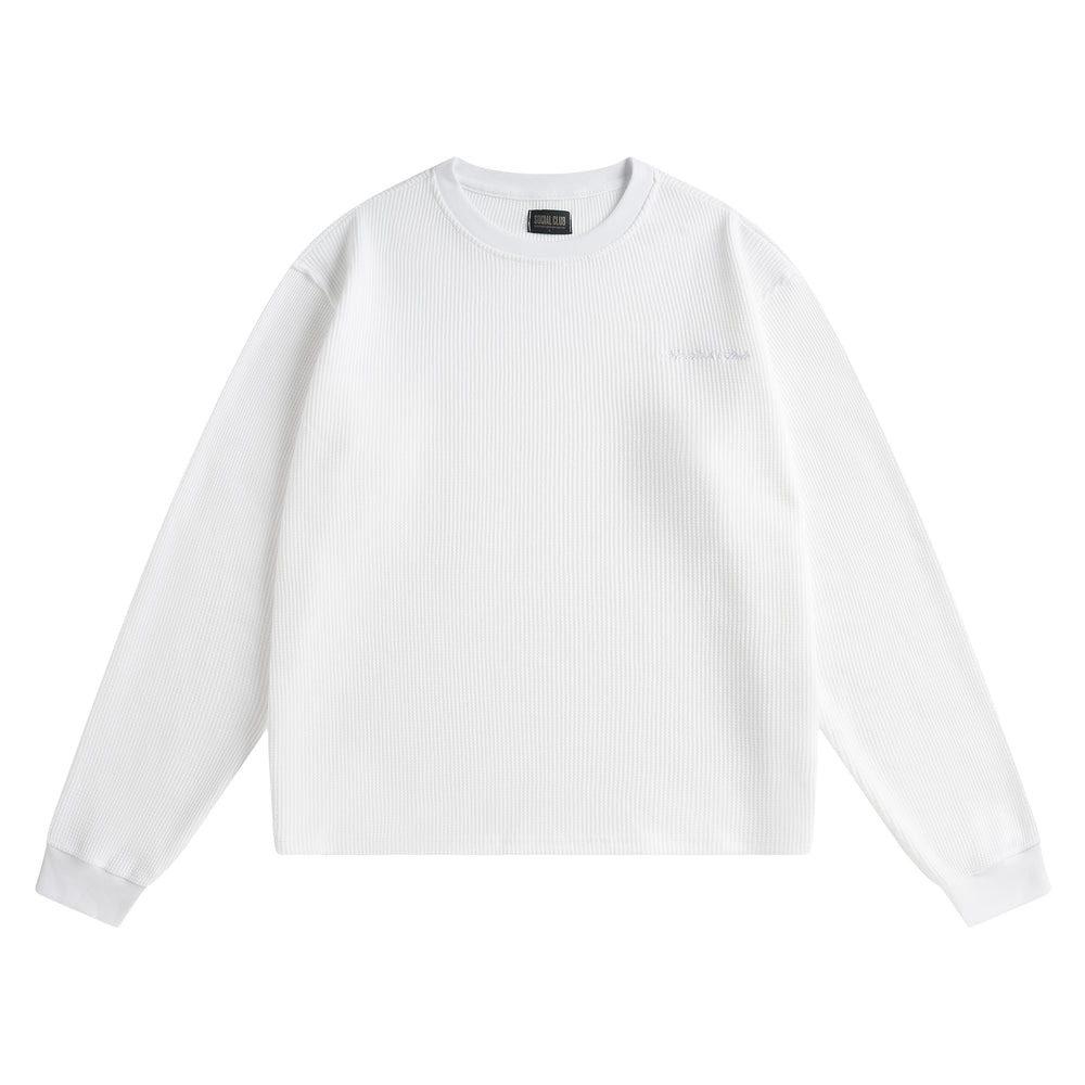 Waffle L/S Tee - White