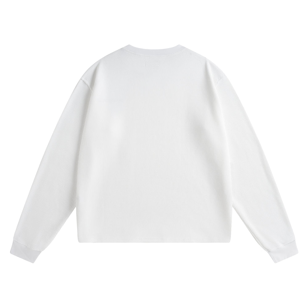 Waffle L/S Tee - White