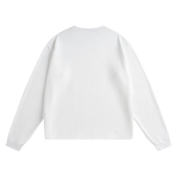 Waffle L/S Tee - White