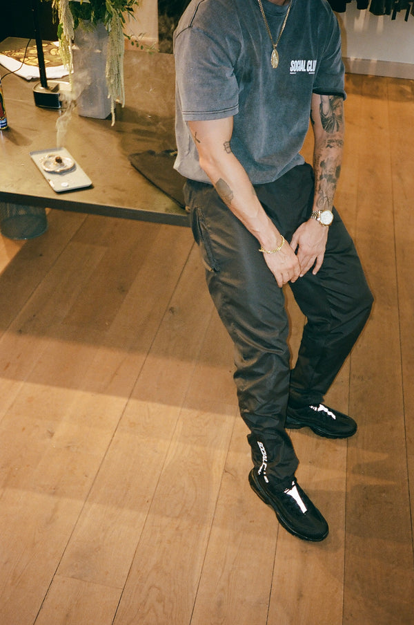 V002 Nylon Track Pants - Black