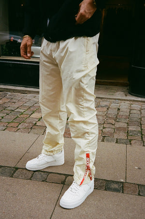 V002 Nylon Track Pants - Beige