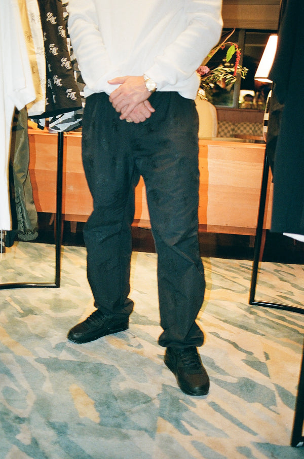 'SC' Monogram Track Pants - Black