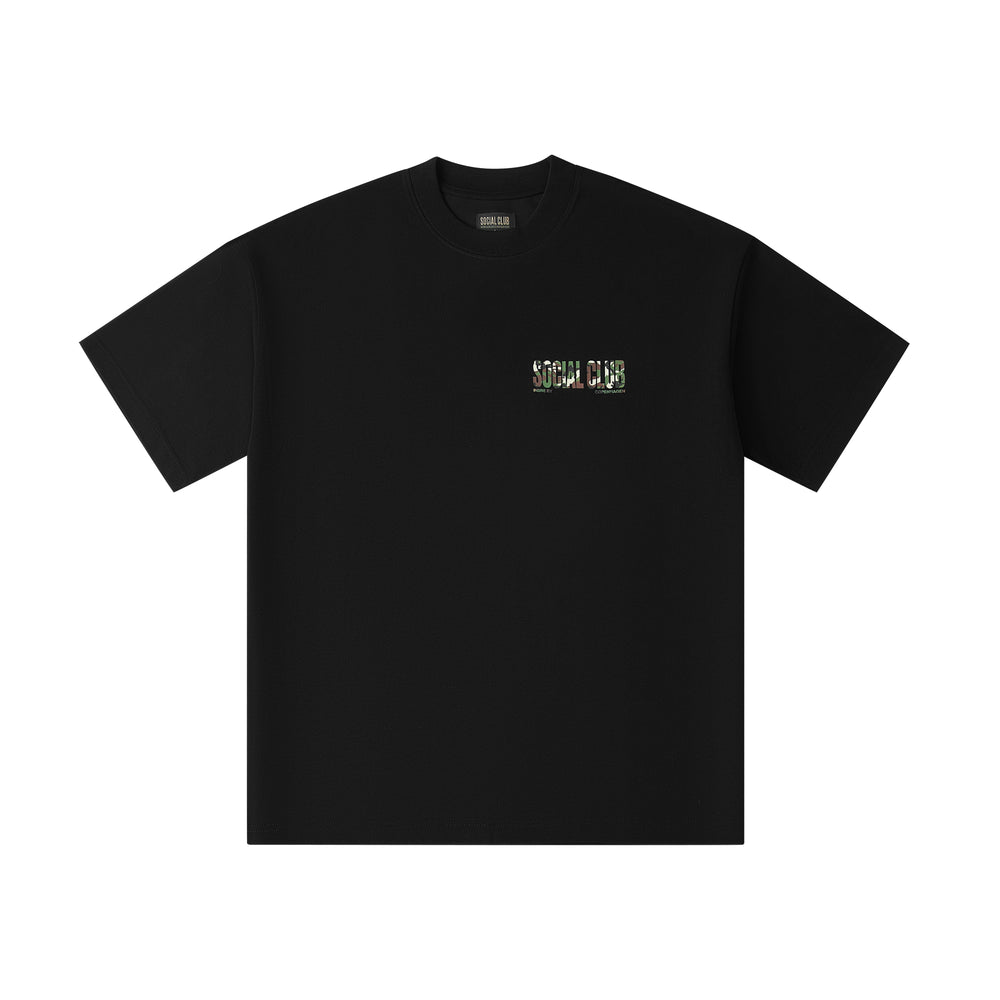 'SC Camo' Heavyweight T-Shirt - Black