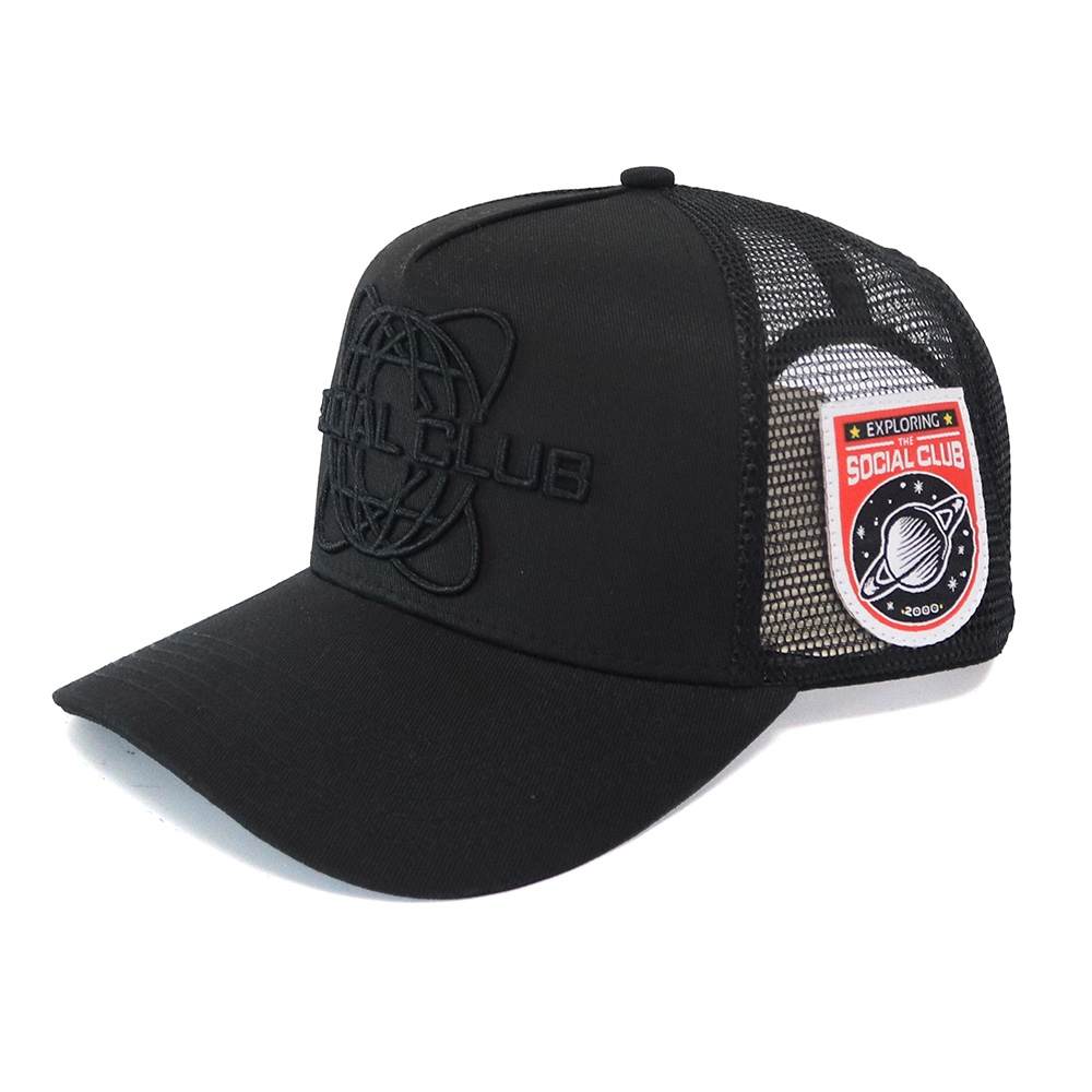Triple Black Patch Trucker Cap