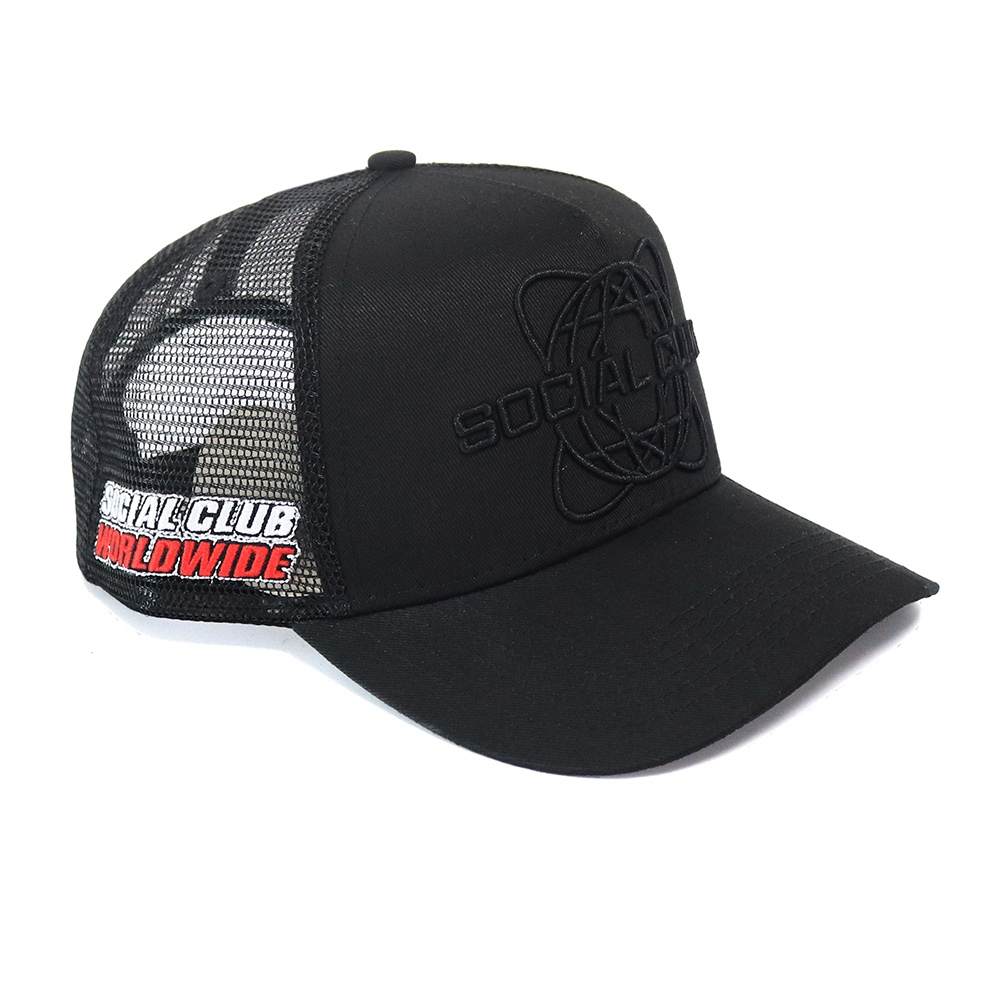 Triple Black Patch Trucker Cap